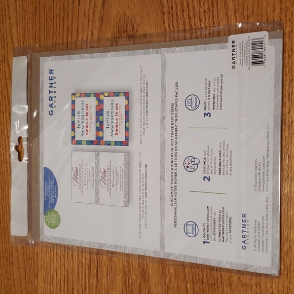 🛍 2/$6 🛍 Blue with Green & blue dots stationery - Picture 3 of 4